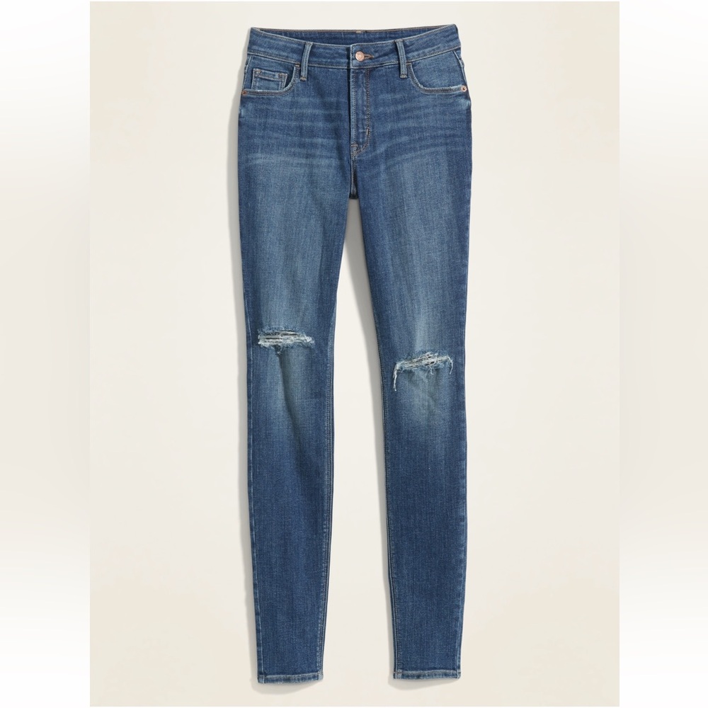 Old Navy Blue Distressed Skinny Jeans